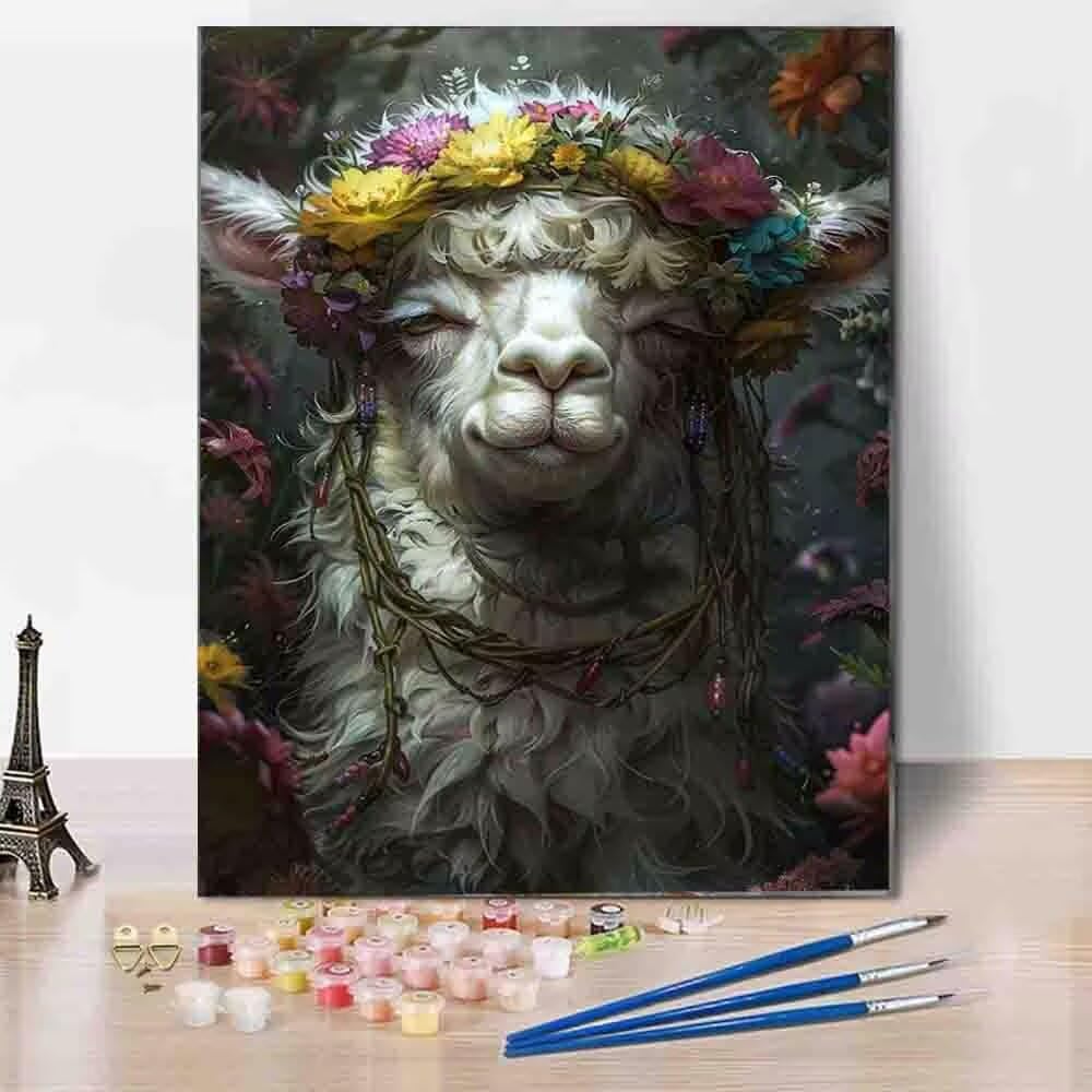 Amazon.com: Alpaca Paint by Numbers Kit for Adults Flower Paint by